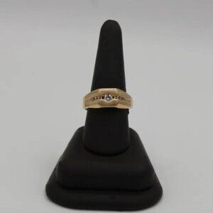 14K Yellow Gold Round Men's Band